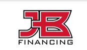 A red and black logo for jb financing