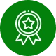 Here's an alt tag for the image: `Award badge with star`