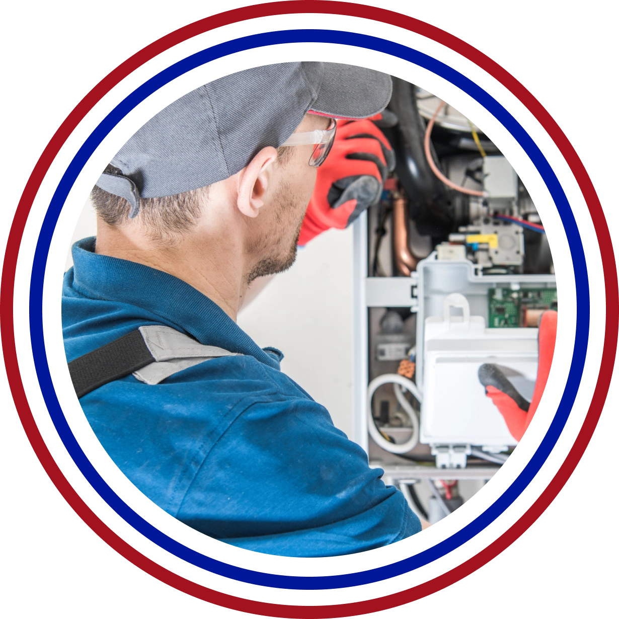 A man working on an electrical panel.